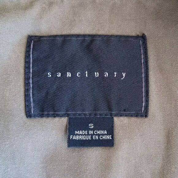 Sanctuary Olive Green Shawl Collar Waist Tie Vest Women's Size S - Picture 4 of 8